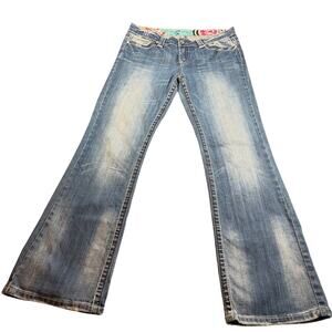 Rock Star Jeans womens bootcut medium wash embroidered pockets.  Size 8 reg.